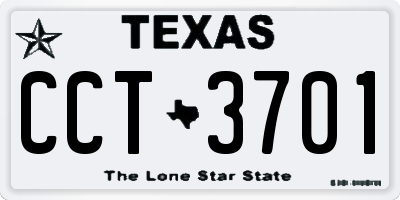 TX license plate CCT3701
