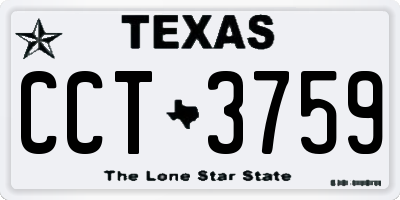 TX license plate CCT3759