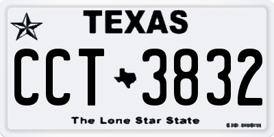 TX license plate CCT3832