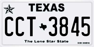 TX license plate CCT3845