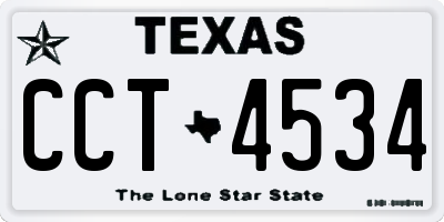 TX license plate CCT4534