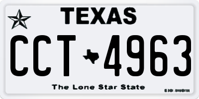TX license plate CCT4963