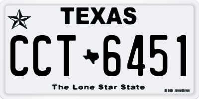 TX license plate CCT6451