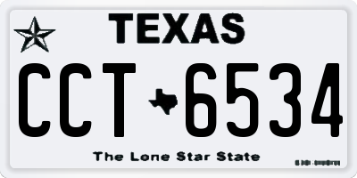 TX license plate CCT6534