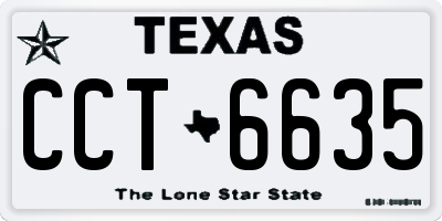 TX license plate CCT6635