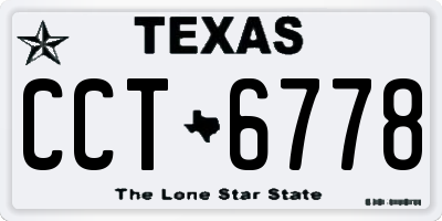 TX license plate CCT6778
