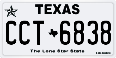 TX license plate CCT6838