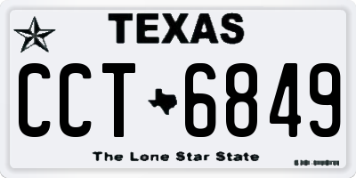 TX license plate CCT6849