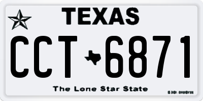 TX license plate CCT6871