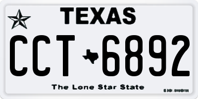 TX license plate CCT6892