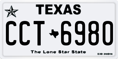 TX license plate CCT6980