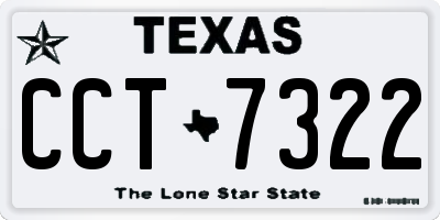 TX license plate CCT7322