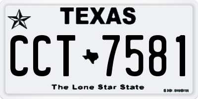 TX license plate CCT7581