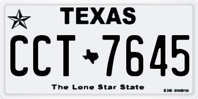 TX license plate CCT7645