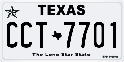 TX license plate CCT7701