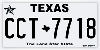 TX license plate CCT7718