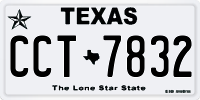 TX license plate CCT7832