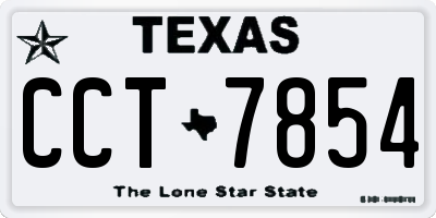 TX license plate CCT7854