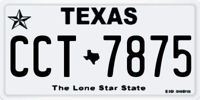 TX license plate CCT7875