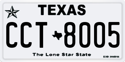 TX license plate CCT8005