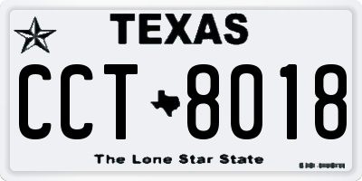 TX license plate CCT8018