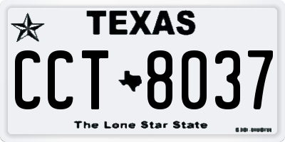 TX license plate CCT8037