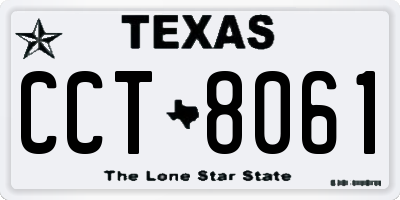 TX license plate CCT8061