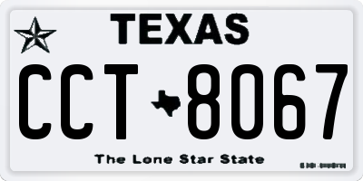 TX license plate CCT8067