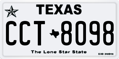 TX license plate CCT8098