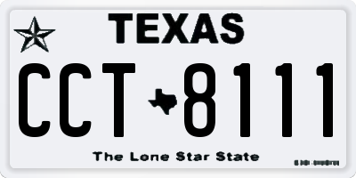 TX license plate CCT8111