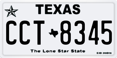 TX license plate CCT8345