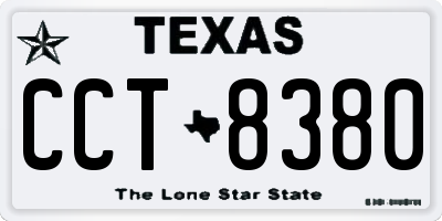 TX license plate CCT8380