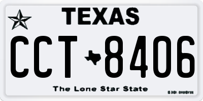 TX license plate CCT8406