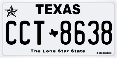 TX license plate CCT8638