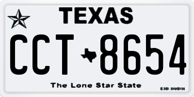 TX license plate CCT8654