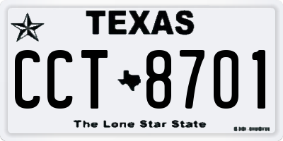 TX license plate CCT8701