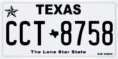 TX license plate CCT8758