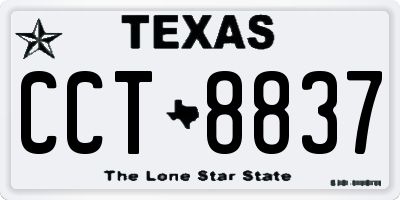 TX license plate CCT8837
