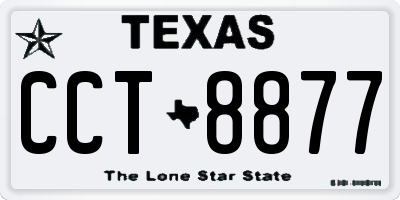 TX license plate CCT8877