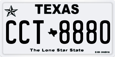 TX license plate CCT8880
