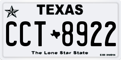 TX license plate CCT8922