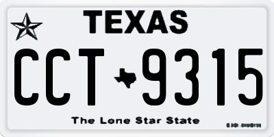 TX license plate CCT9315