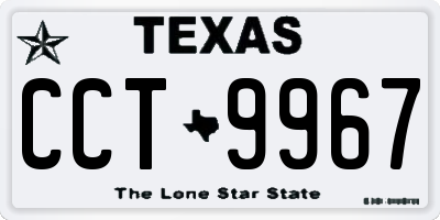 TX license plate CCT9967
