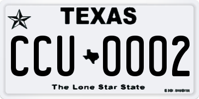 TX license plate CCU0002