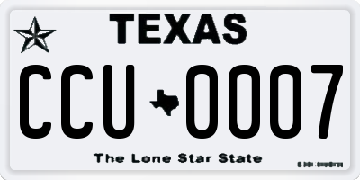 TX license plate CCU0007