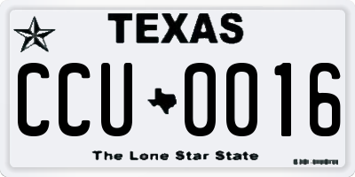 TX license plate CCU0016