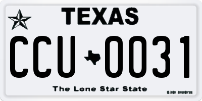 TX license plate CCU0031