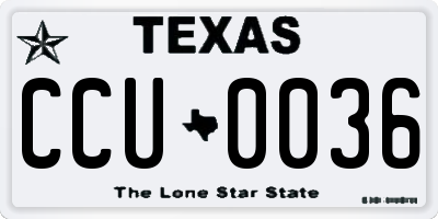 TX license plate CCU0036