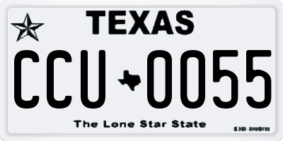 TX license plate CCU0055