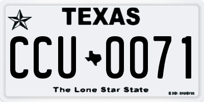 TX license plate CCU0071